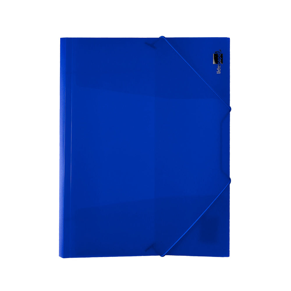 Bluepixel Equipamentos e Serviços Informáticos Lda | Pasta Plástica A4 com Elásticos e 3 Abas Azul Translúcido Liderpapel Pastas