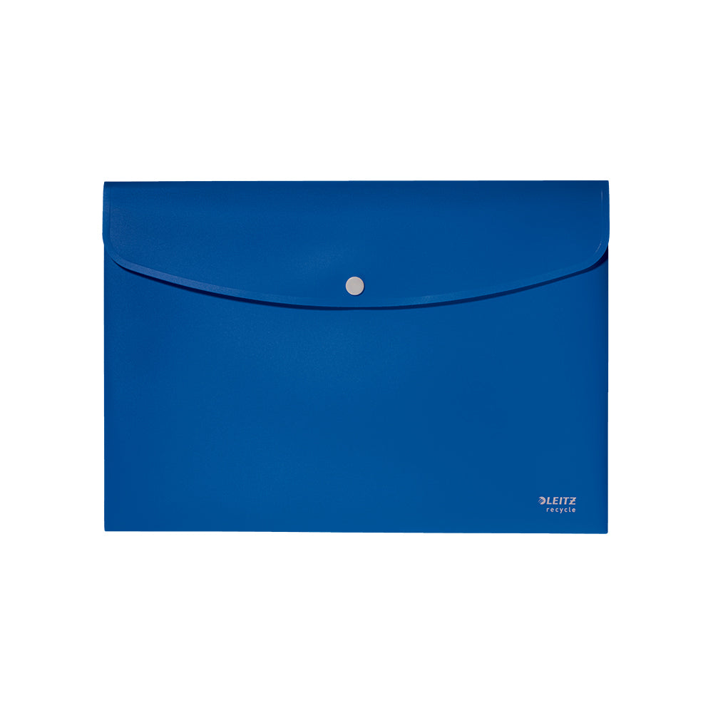 Bluepixel Equipamentos e Serviços Informáticos Lda | Bolsa Envelope A4 Recycle com Fecho Botão Azul | Eco-Friendly Leitz Bolsas com Fecho