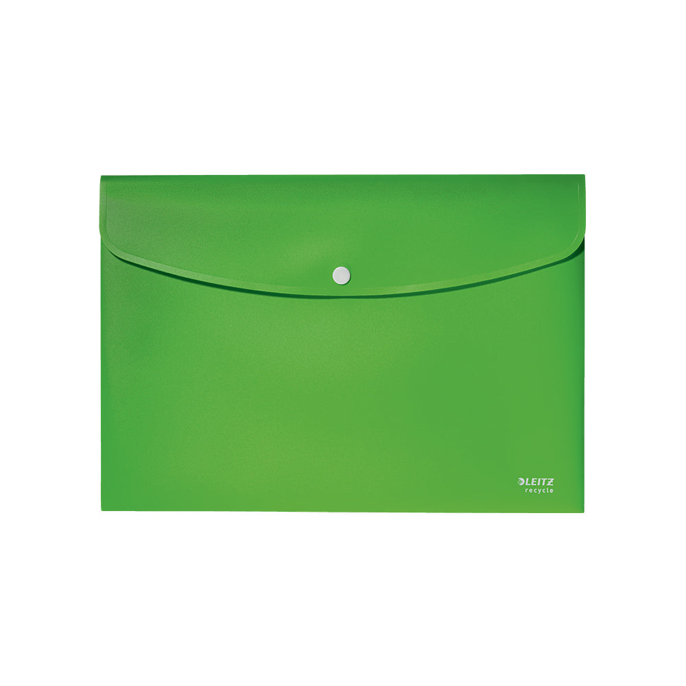 Bluepixel Equipamentos e Serviços Informáticos Lda | Bolsa Envelope A4 Sustentável com Botão - Verde Recycle Leitz Bolsas com Fecho