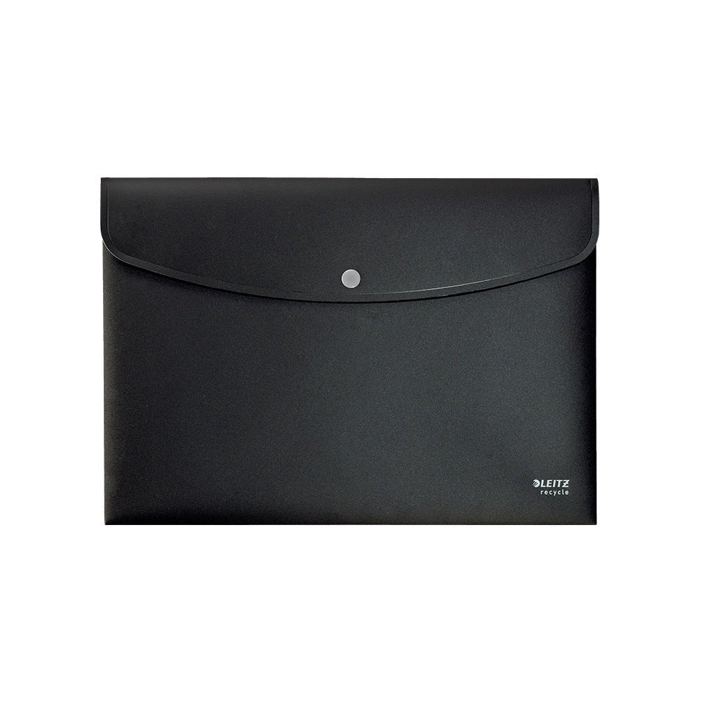 Bolsa Envelope A4 Fecho Botão Recycle Preto