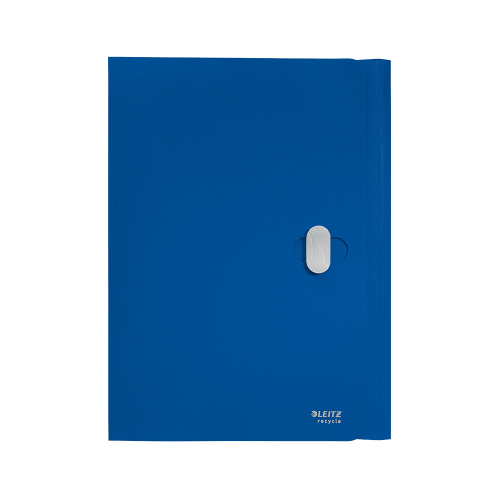 Bluepixel Equipamentos e Serviços Informáticos Lda | Pasta Plástica A4 com Fecho e 3 Abas Azul — Recycle Leitz Pastas