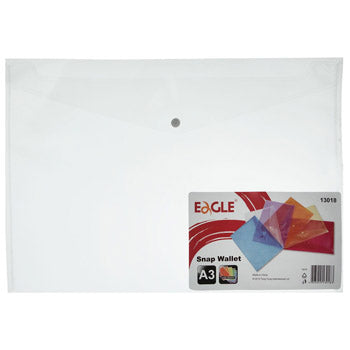 Bluepixel Equipamentos e Serviços Informáticos Lda | Bolsa Envelope A3 Transparente com Fecho Botão Eagle Eagle Bolsas com Fecho