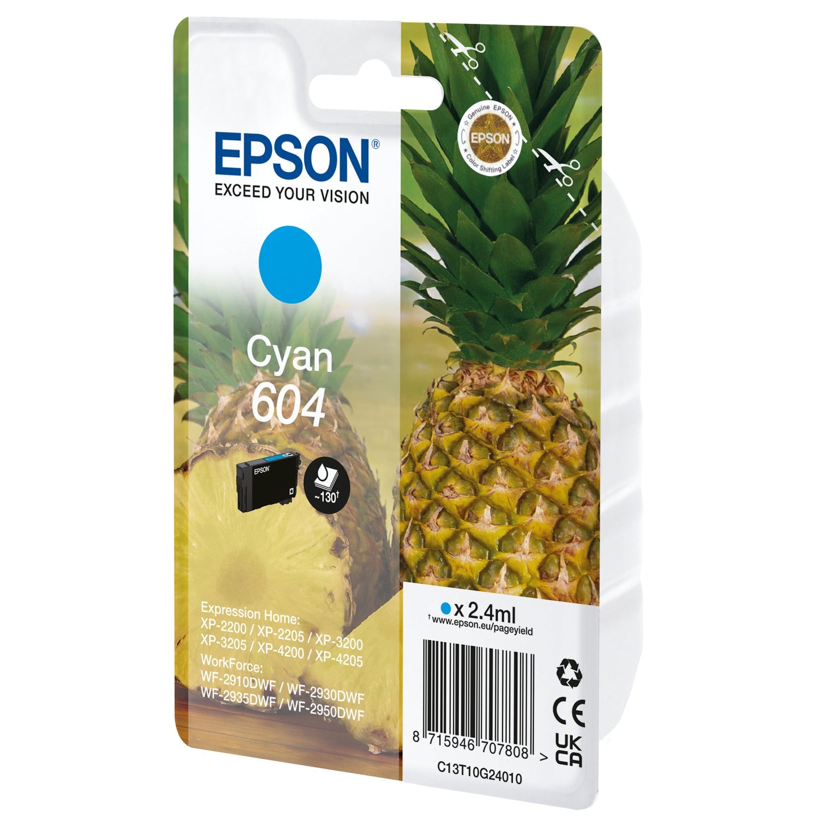 EPSON 4LB Singlepack Cyan 604 Ink w/s