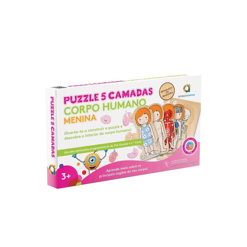 Bluepixel Equipamentos e Serviços Informáticos Lda | Puzzle Corpo Humano Menina em Madeira - Ambarscience para Educação Ambarscience Puzzles