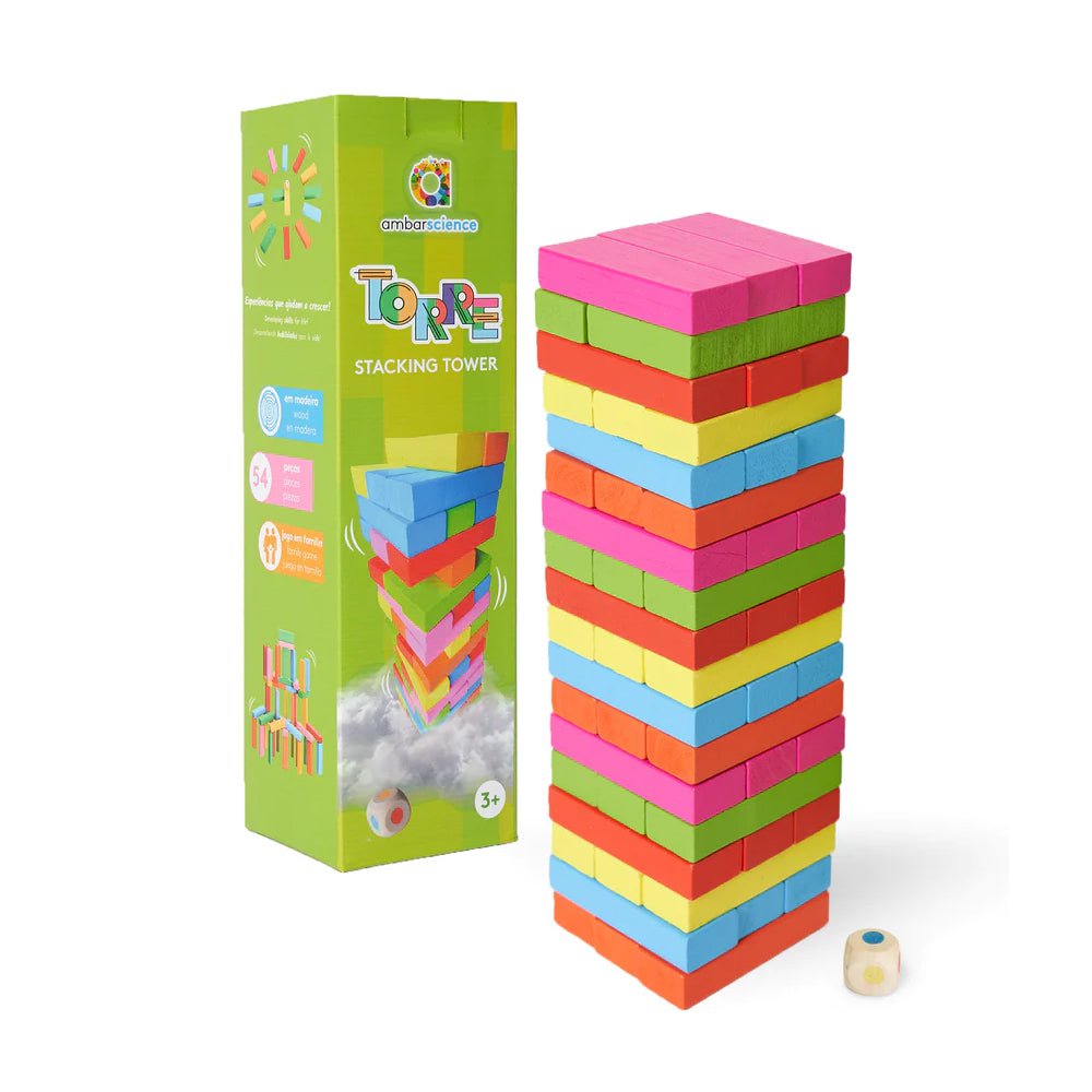 Bluepixel Equipamentos e Serviços Informáticos Lda | Torre de Empilhar Ambarscience - Brinquedo Educativo para Crianças Ambarscience Blocos e Cubos
