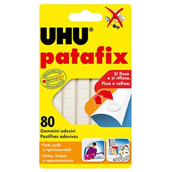 Bluepixel Equipamentos e Serviços Informáticos Lda | Pastilhas Bi-adesivas Patafix UHU Branco 80 unidades | Fixação Versátil UHU Dupla Face