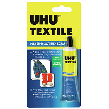 Bluepixel Equipamentos e Serviços Informáticos Lda | Cola Têxtil UHU 20g - Fixação Perfeita para Tecidos UHU Bricolage