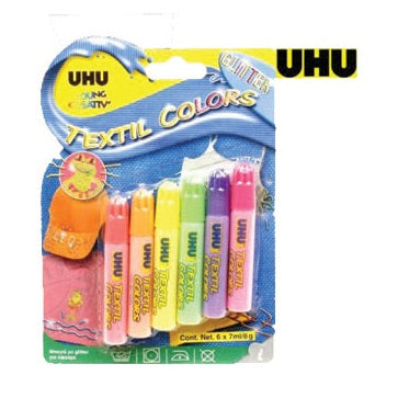Marcador de Tecidos Glitter Young Creativ 6 Cores - 7ml