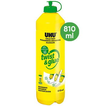 Bluepixel Equipamentos e Serviços Informáticos Lda | Cola Líquida UHU Twist Glue 810ml | Recarga para Artes e Escritório UHU Colas