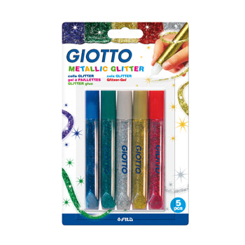 Bluepixel Equipamentos e Serviços Informáticos Lda | Cola Glitter Metálica 5x10,5ml - Brilho e Fixação Premium Giotto Colas