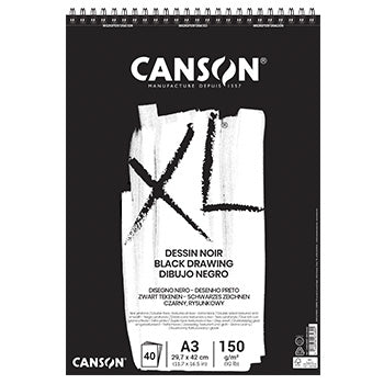 Bluepixel Equipamentos e Serviços Informáticos Lda | Bloco de Desenho Canson XL Noir A3 160g - 40 Folhas Canson Cadernos Desenho