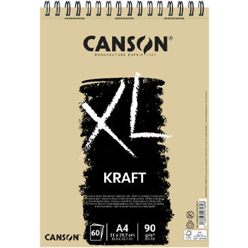 Bluepixel Equipamentos e Serviços Informáticos Lda | Bloco Espiralado Canson XL Kraft A4 90g – 60 Folhas para Desenho Canson Cadernos Desenho