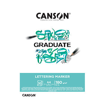 Bluepixel Equipamentos e Serviços Informáticos Lda | Bloco Canson Graduate Lettering Marker A4 – 20 Folhas de 180g Canson Cadernos Desenho