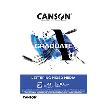 Bluepixel Equipamentos e Serviços Informáticos Lda | Bloco Canson Graduate Lettering A4 200g – Papel para Mixed Media Canson Cadernos Desenho