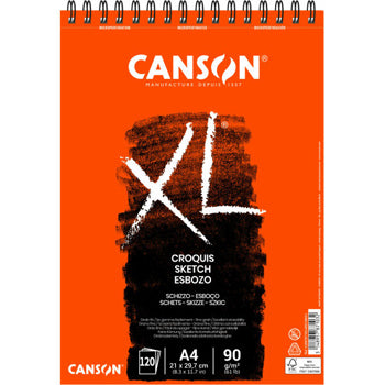 Bloco de Desenho Espiralado Canson XL Croquis A4 90g 120Fls