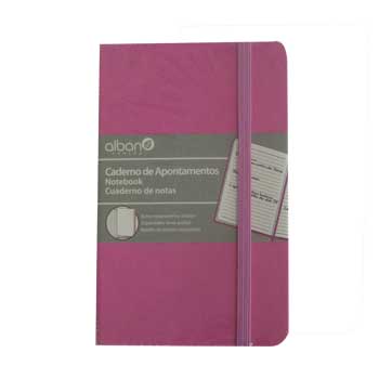 Bluepixel Equipamentos e Serviços Informáticos Lda | Bloco de Notas Pautado Rosa 14,2x9,6cm – 96 folhas Alban Blocos Capa Dura