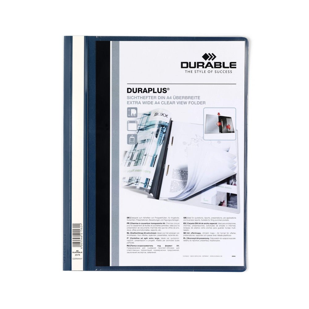 Bluepixel Equipamentos e Serviços Informáticos Lda | Classificador Transparente Azul A4+ Duraplus - Durável e Resistente Durable Classificadores