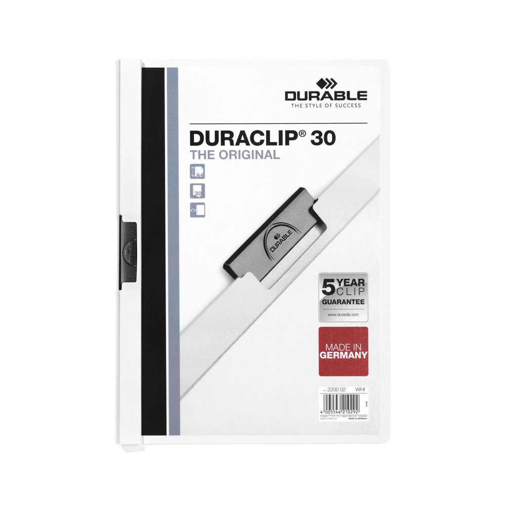 Bluepixel Equipamentos e Serviços Informáticos Lda | Classificador Clip Lateral Branco Durável para Organização de Arquivos Durable Classificadores