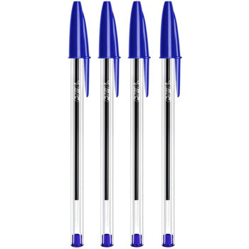 Bluepixel Equipamentos e Serviços Informáticos Lda | Esferográfica BIC Cristal Azul 1mm - Pack com 4 unidades Bic Esferográficas