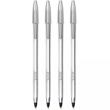 Bluepixel Equipamentos e Serviços Informáticos Lda | Esferográfica BIC Edição Especial Preto 1mm Prateado 4 unidades Bic Esferográficas