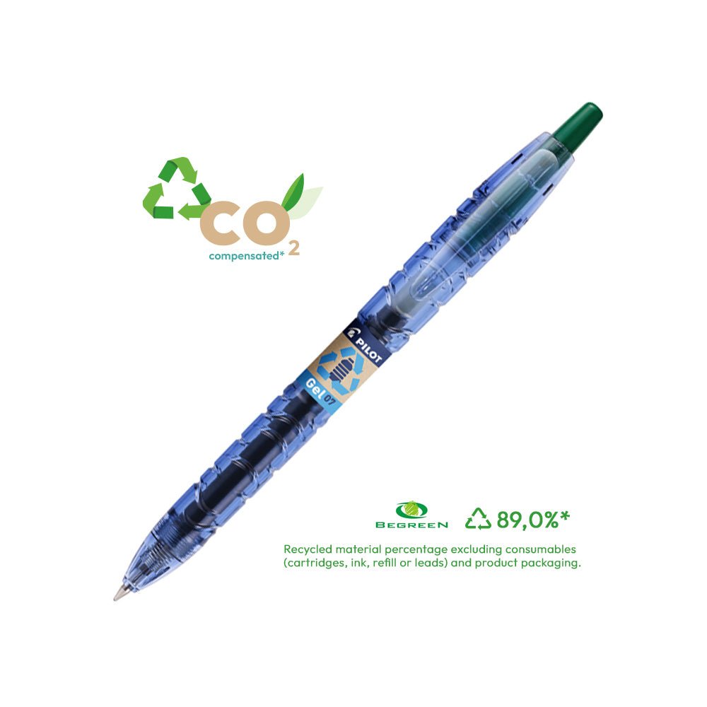 Bluepixel Equipamentos e Serviços Informáticos Lda | Esferográfica Gel Pilot B2P BeGreen Verde 0,7mm – Retrátil, 1 unidade Pilot Esferográficas Gel