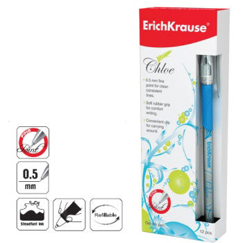 Bluepixel Equipamentos e Serviços Informáticos Lda | Esferográfica Gel EK Chloe Azul 0,5mm - Kit 12 Unidades Erichkrause Esferográficas Gel