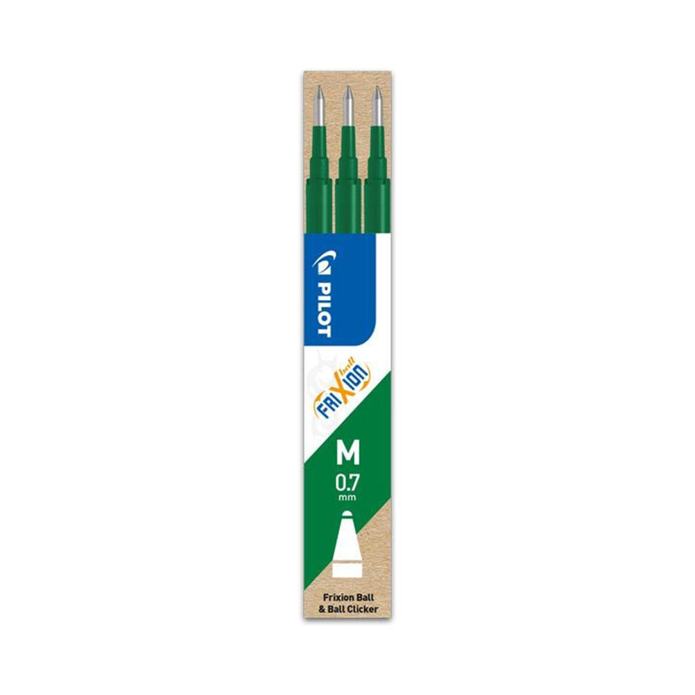 Bluepixel Equipamentos e Serviços Informáticos Lda | Recarga Gel Pilot Frixion Ball Clicker Verde 0,7mm 3 unidades Pilot Recargas Canetas