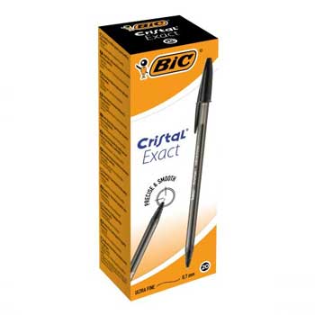 Bluepixel Equipamentos e Serviços Informáticos Lda | Esferográfica BIC Cristal Exact Preto 0,7mm - 20un | Caneta de Escrita Bic Esferográficas