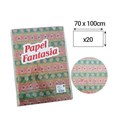 Papel de Embalagem Luxo 70x100cm — 20 Folhas Grande