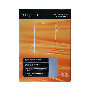 Bluepixel Equipamentos e Serviços Informáticos Lda | Papel Metalizado Conqueror Criativo A4 120g – 50 Folhas Conqueror Criativo