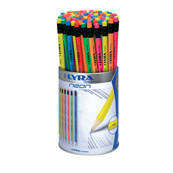 Bluepixel Equipamentos e Serviços Informáticos Lda | Lápis Grafite HB No.2 Lyra Neon com Borracha – Pacote com 96 Unidades Lyra Lápis