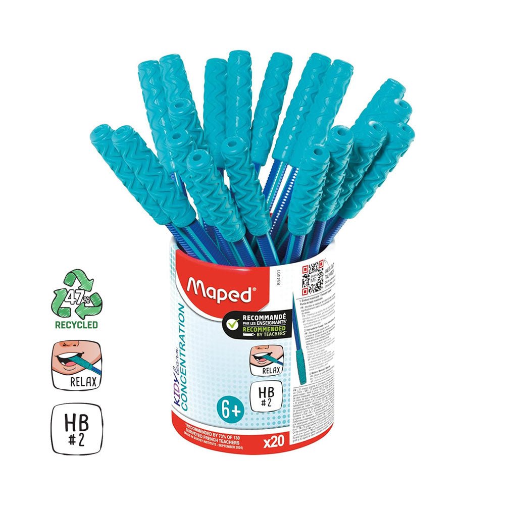 Bluepixel Equipamentos e Serviços Informáticos Lda | Lápis HB Maped Kidy Learn Nº2 para Concentração - Kit com 20 Maped Lápis