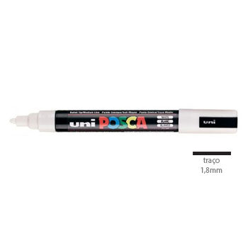 Bluepixel Equipamentos e Serviços Informáticos Lda | Marcador Uniball Posca PC-5M Branco 1,8mm – Caneta para Arte e Pintura Posca Marcadores