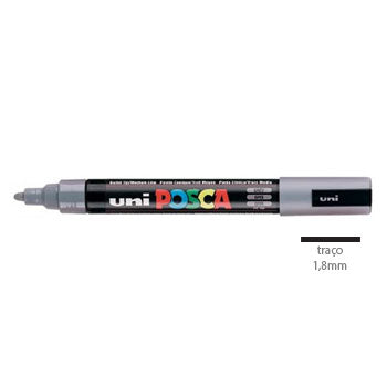 Bluepixel Equipamentos e Serviços Informáticos Lda | Marcador UniPosca PC-5M Cinza 1,8mm para Arte e Craft Posca Marcadores