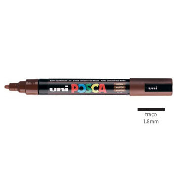 Bluepixel Equipamentos e Serviços Informáticos Lda | Marcador Uniball Posca PC-5M 1,8mm Castanho – Caneta para Arte e Decoração Posca Marcadores