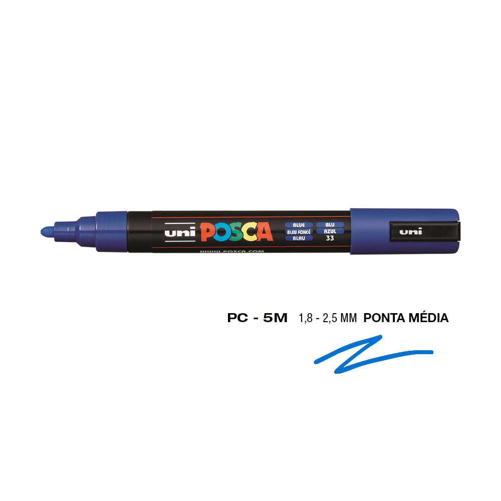 Bluepixel Equipamentos e Serviços Informáticos Lda | Marcador Uni-Ball Posca PC-5M Azul 1,8mm para Arte e Design Posca Marcadores