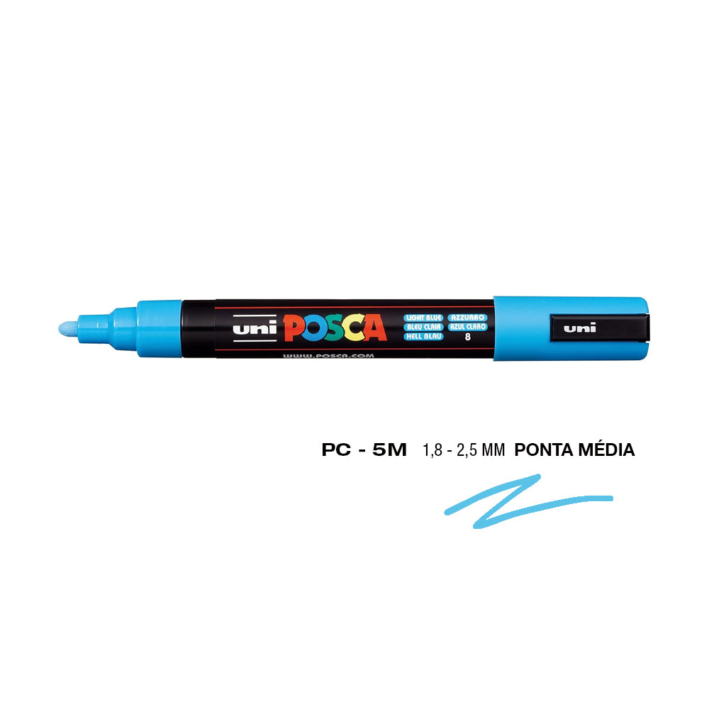 Bluepixel Equipamentos e Serviços Informáticos Lda | Marcador Uniball Posca PC-5M Azul Claro 1,8mm Kit com 8 Posca Marcadores