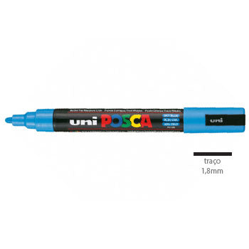 Bluepixel Equipamentos e Serviços Informáticos Lda | Marcador Uniball Posca PC-5M Azul Céu 1.8mm 48 unid Posca Marcadores