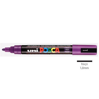 Bluepixel Equipamentos e Serviços Informáticos Lda | Marcador Uniball Posca PC-5M Violeta 1,8mm 12 Unidades Posca Marcadores