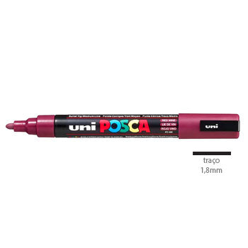 Bluepixel Equipamentos e Serviços Informáticos Lda | Marcador Uniball Posca PC-5M Vinho Tinto – 1 Unidade Posca Marcadores