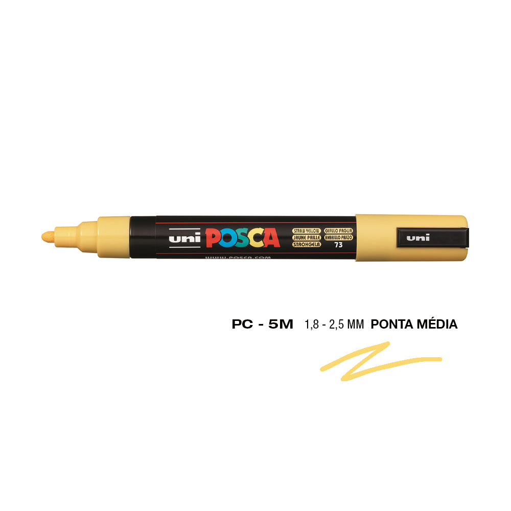Bluepixel Equipamentos e Serviços Informáticos Lda | Marcador UniPosca PC-5M Amarelo Palha 1,8mm – Caneta para Arte e Craft Posca Marcadores