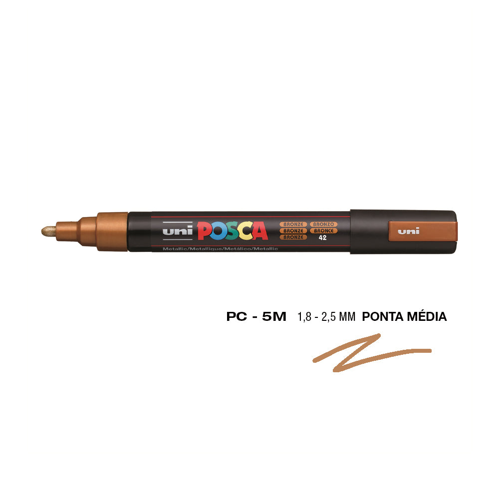 Bluepixel Equipamentos e Serviços Informáticos Lda | Marcador Uniball Posca PC-5M Bronze 1,8mm - Tinta para Arte Posca Marcadores