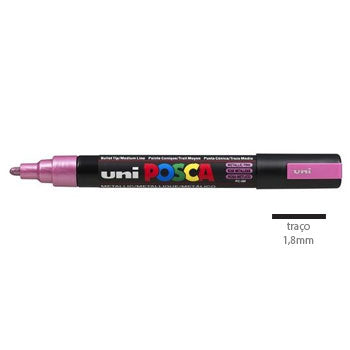 Bluepixel Equipamentos e Serviços Informáticos Lda | Marcador UniPosca PC-5M Rosa Metálico 1,8mm | Esboço e Artes Posca Marcadores