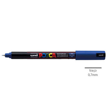 Bluepixel Equipamentos e Serviços Informáticos Lda | Marcador UniPosca PC-1MR Azul 0,7mm | Caneta para Arte e Desenho Posca Marcadores