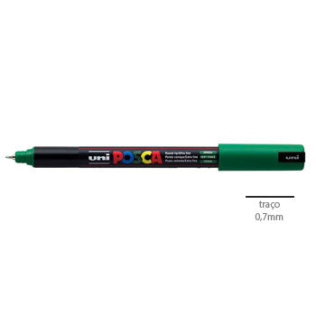 Bluepixel Equipamentos e Serviços Informáticos Lda | Marcador UniPosca PC-1MR 0,7mm Verde — Pacote com 6 unidades Posca Marcadores