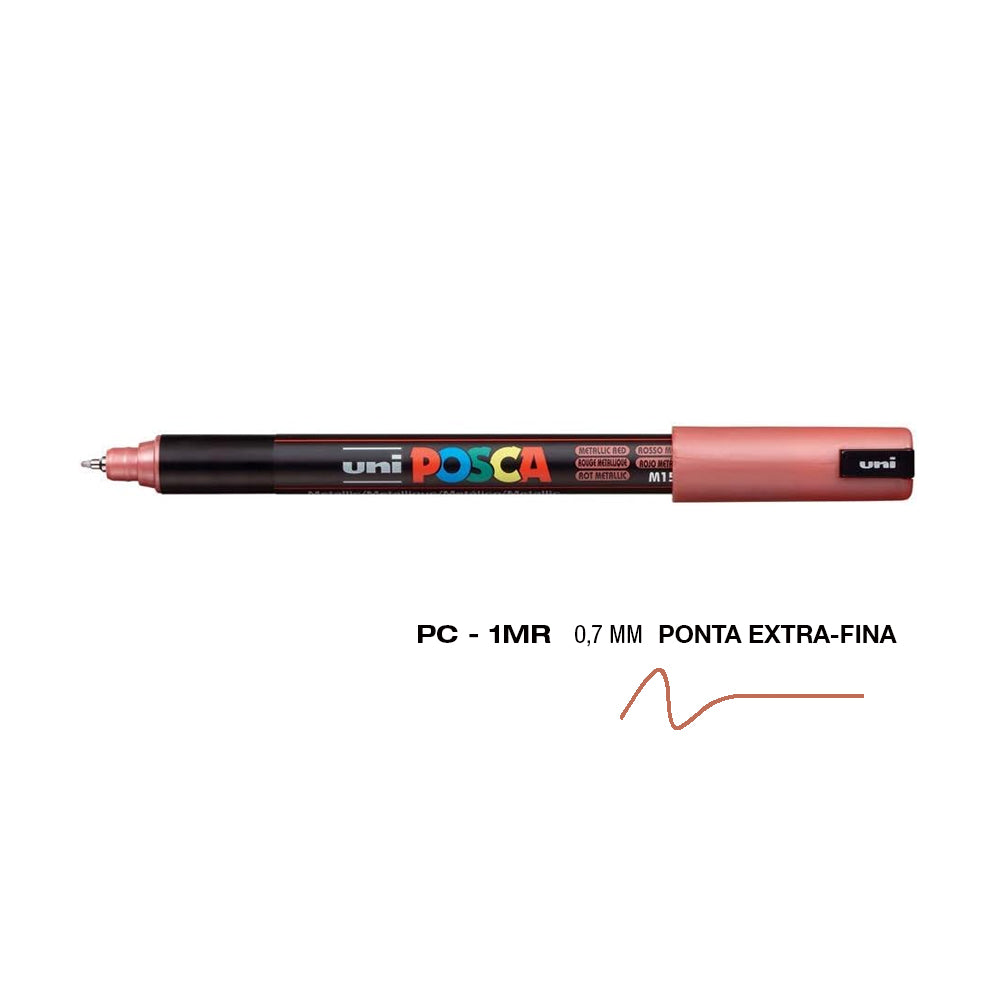 Bluepixel Equipamentos e Serviços Informáticos Lda | Marcador Uniball Posca PC-1MR Vermelho Metálico 0,7mm Posca Marcadores