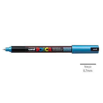 Bluepixel Equipamentos e Serviços Informáticos Lda | Marcador UniBall Posca PC-1MR Azul Metálico 0,7mm | Escrever e Criar Posca Marcadores