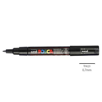Marcador Uniball Posca PC-1M 0,7mm Preto 24 1un