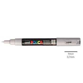 Bluepixel Equipamentos e Serviços Informáticos Lda | Marcador Uni-Ball Posca PC-1M 0,7mm Cinza para Arte e DIY Posca Marcadores