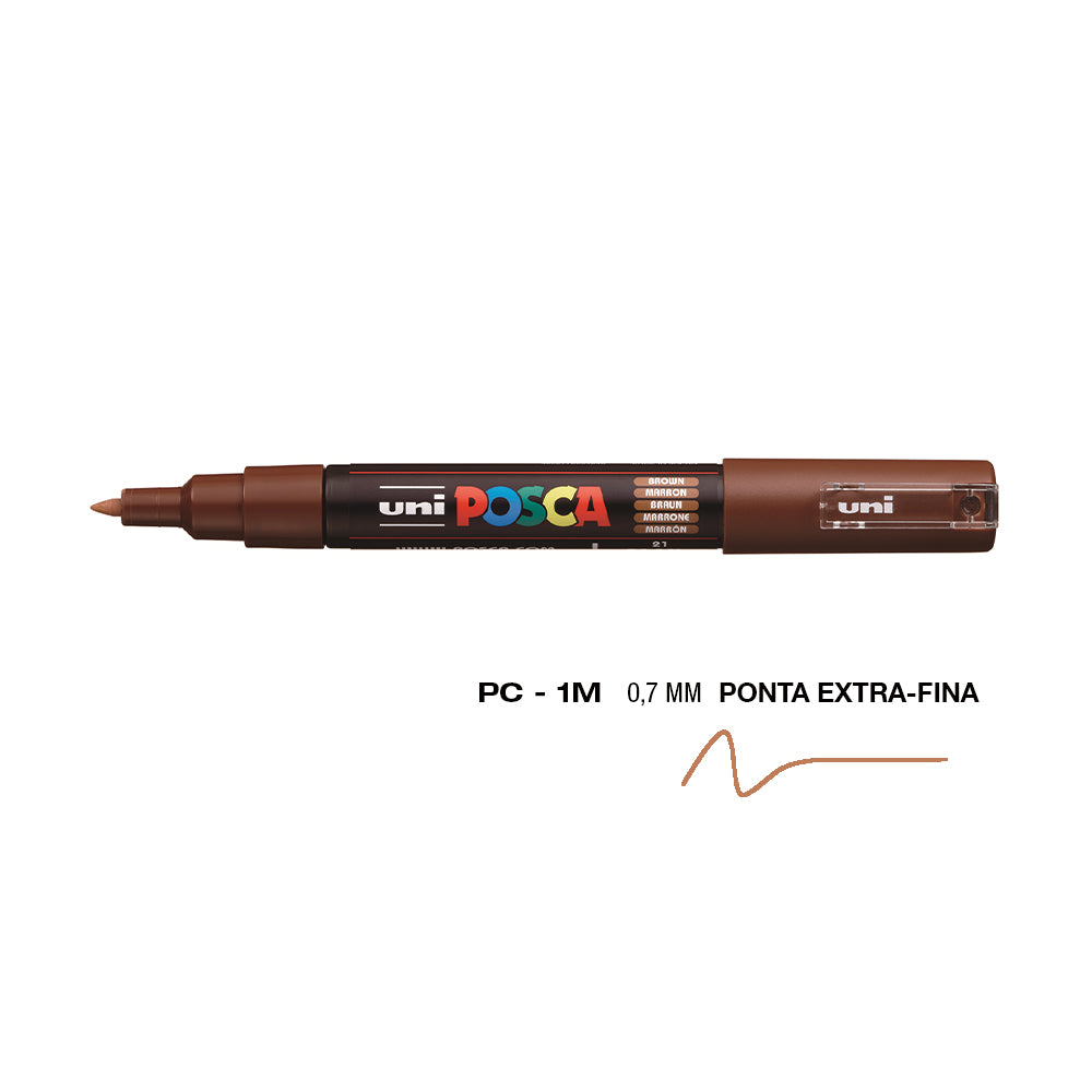 Bluepixel Equipamentos e Serviços Informáticos Lda | Marcador Uniball Posca PC-1M 0,7mm Castanho - 1 unidade Posca Marcadores